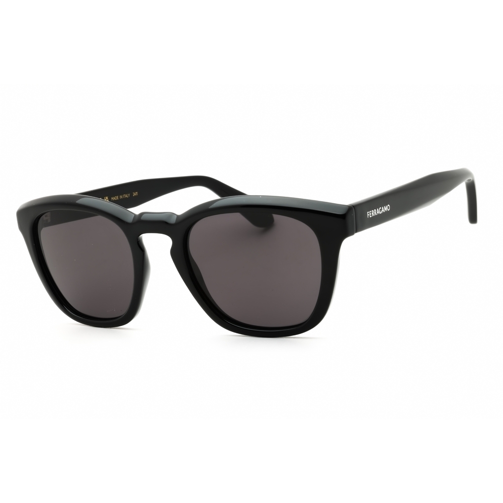NWT Salvatore Ferragamo SF2040SE Black Round 50mm Sunglasses